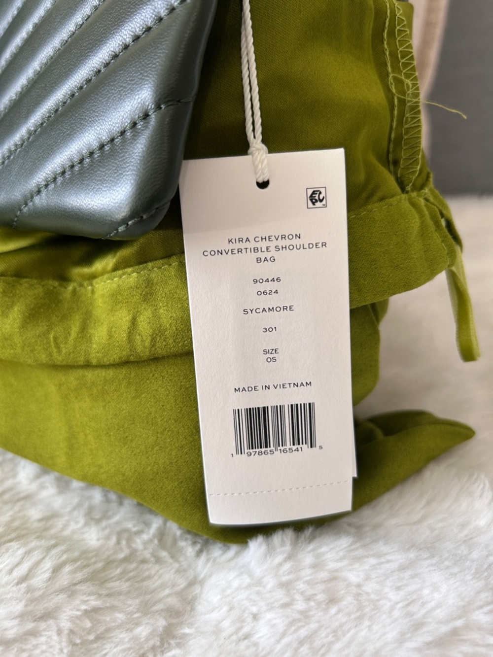 NWT🍀Tory Burch Kira Chevron Chain Shoulder Bag Sycamore Green 90446 Medium Gift - Picture 9 of 10